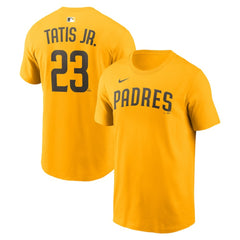Fernando Tatis Jr. San Diego Padres Name & Number T-Shirt Gold | Nike