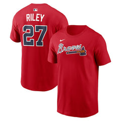 Austin Riley Atlanta Braves Home Name & Number T-Shirt Red | Nike