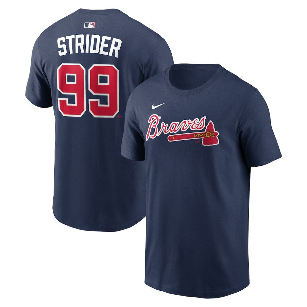 Spencer Strider Atlanta Braves Name & Number T-Shirt Navy | Nike