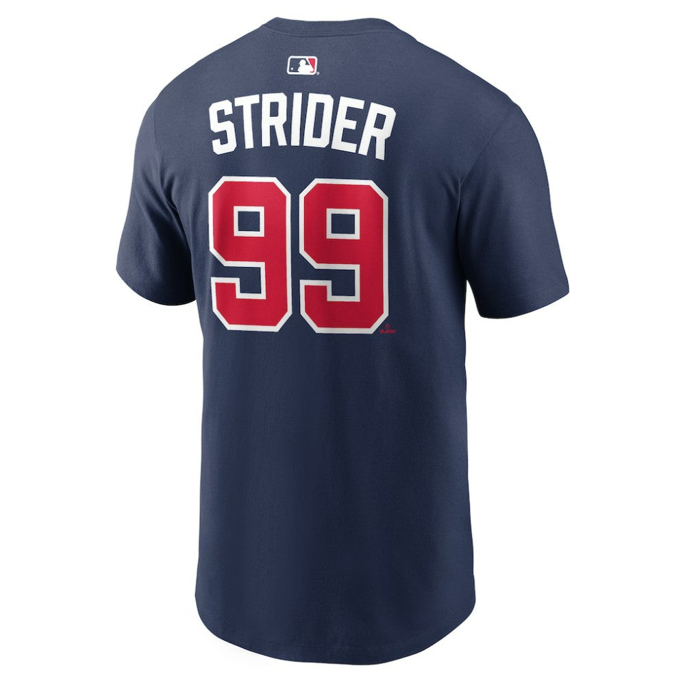 Spencer Strider Atlanta Braves Name & Number T-Shirt Navy | Nike