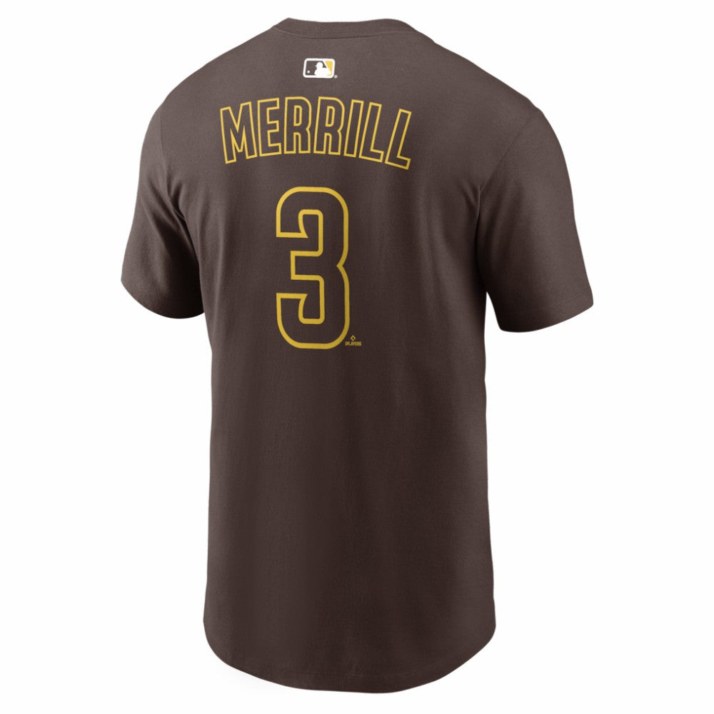 Jackson Merrill San Diego Padres Home Name & Number T-Shirt Brown | Nike