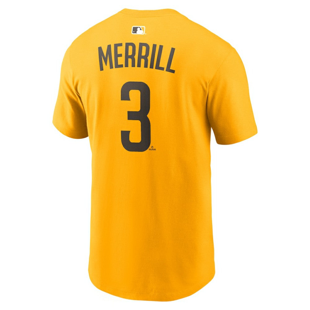 Jackson Merrill San Diego Padres Name & Number T-Shirt Gold | Nike