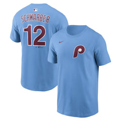 Kyle Schwarber Philadelphia Phillies Name & Number T-Shirt Light Blue | Nike