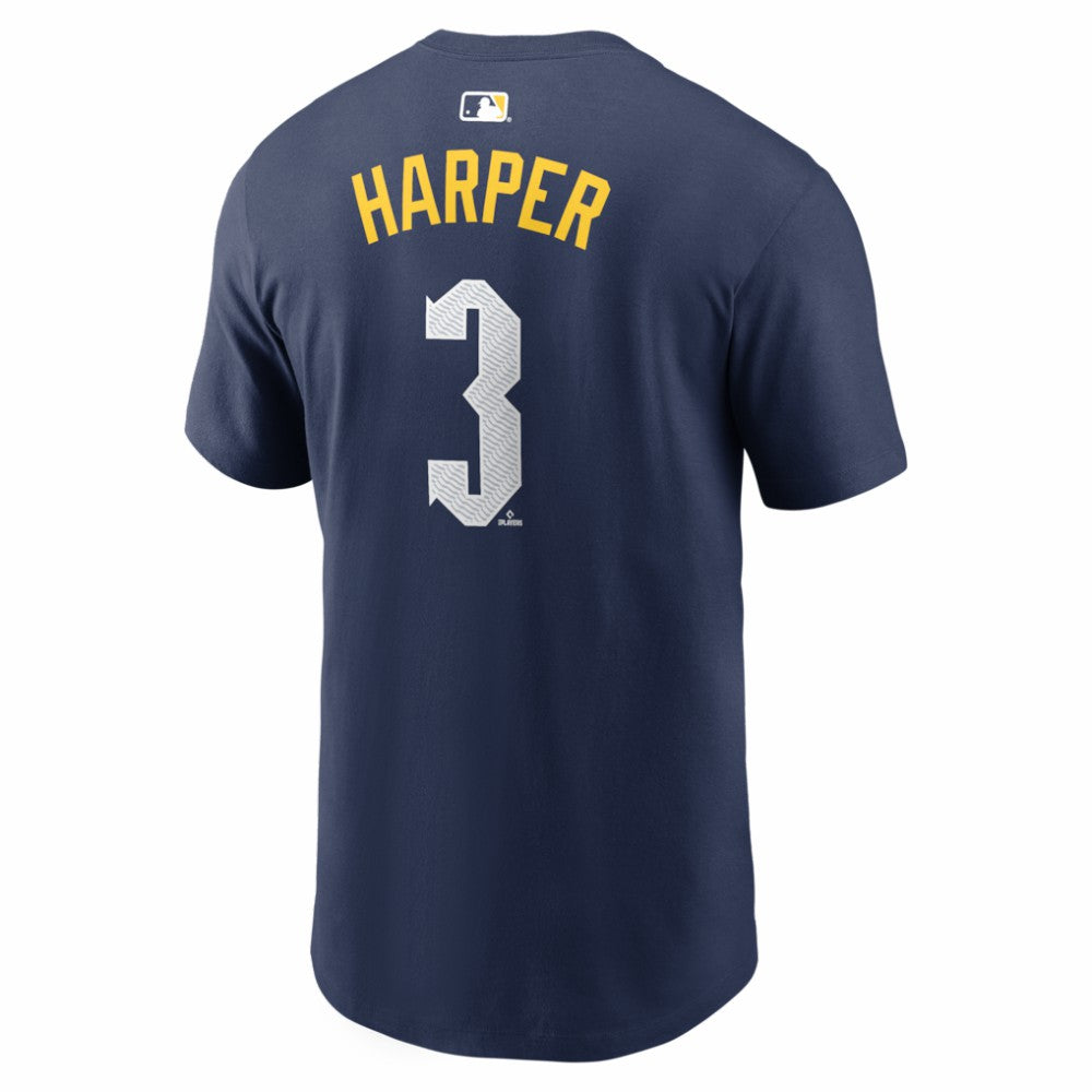 Bryce Harper Philadelphia Phillies City Connect Name & Number T-Shirt Navy | Nike