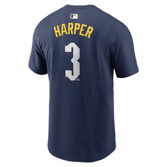 Bryce Harper Philadelphia Phillies City Connect Name & Number T-Shirt Navy | Nike
