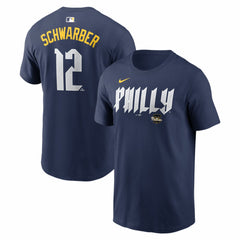 Kyle Schwarber Philadelphia Phillies City Connect Name & Number T-Shirt Navy | Nike