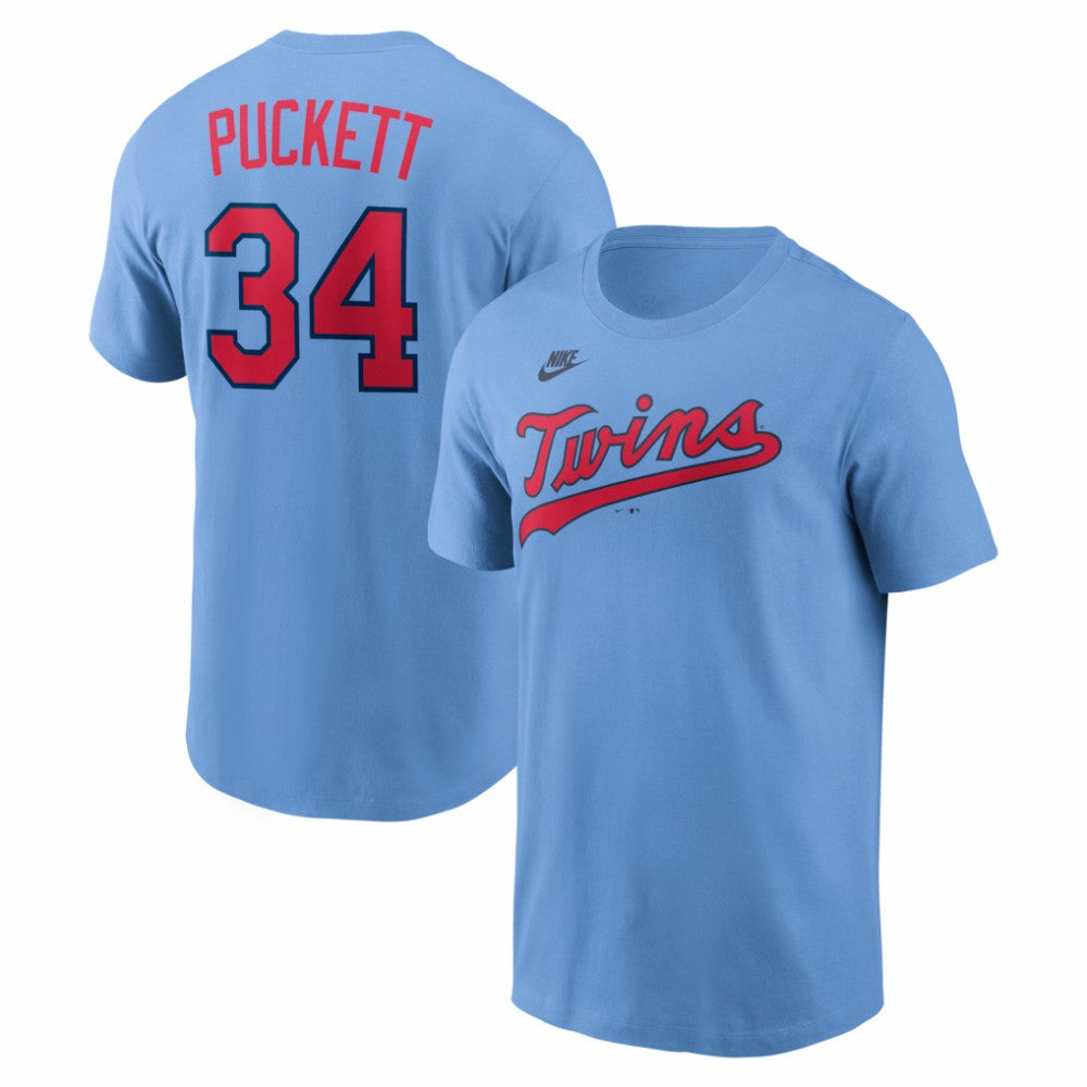 Kirby Puckett Minnesota Twins Cooperstown Collection Name & Number T-Shirt Light Blue | Nike