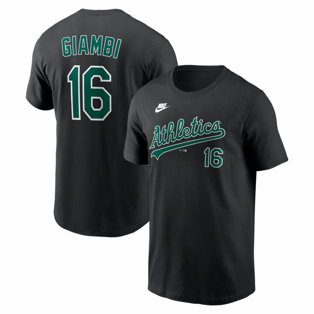 Jason Giambi Athletics Cooperstown Collection Name & Number T-Shirt Black | Nike