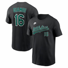Jason Giambi Athletics Cooperstown Collection Name & Number T-Shirt Black | Nike