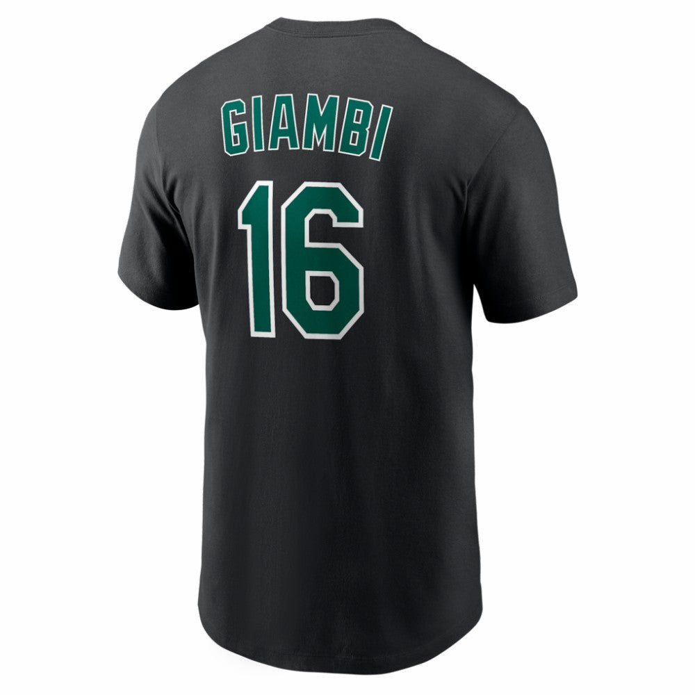 Jason Giambi Athletics Cooperstown Collection Name & Number T-Shirt Black | Nike