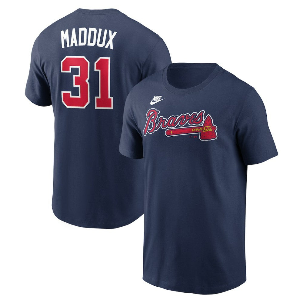 Greg Maddux Atlanta Braves Cooperstown Collection Name & Number T-Shirt Navy | Nike
