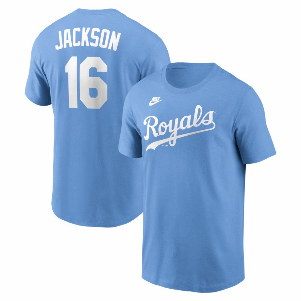Bo Jackson Kansas City Royals Cooperstown Collection Name & Number T-Shirt Light Blue | Nike