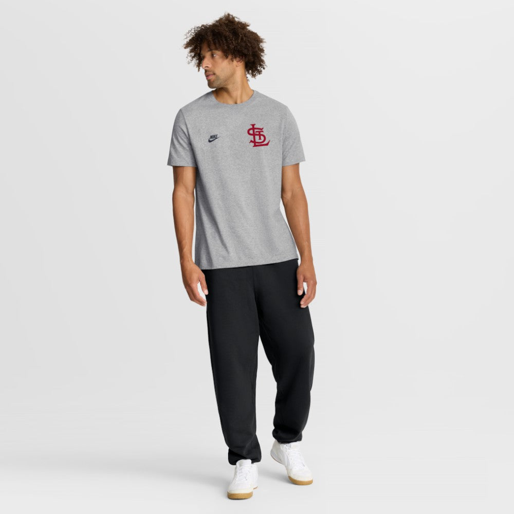 St. Louis Cardinals Cooperstown 2-Hit T-Shirt Heather Gray | Nike