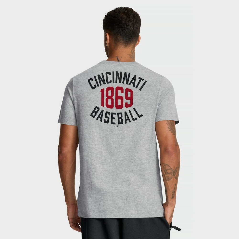 Cincinnati Reds Cooperstown 2-Hit T-Shirt Heather Gray | Nike