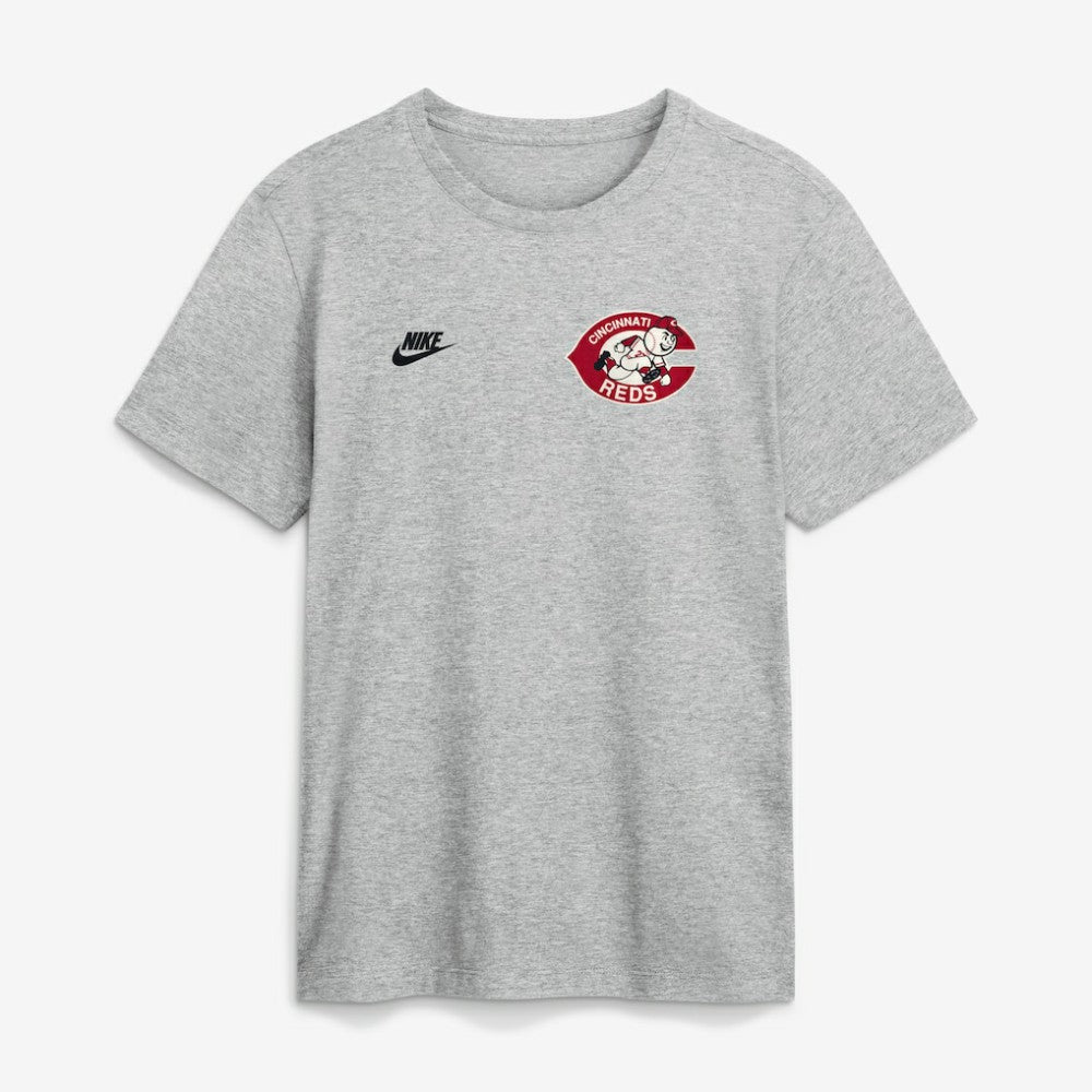 Cincinnati Reds Cooperstown 2-Hit T-Shirt Heather Gray | Nike
