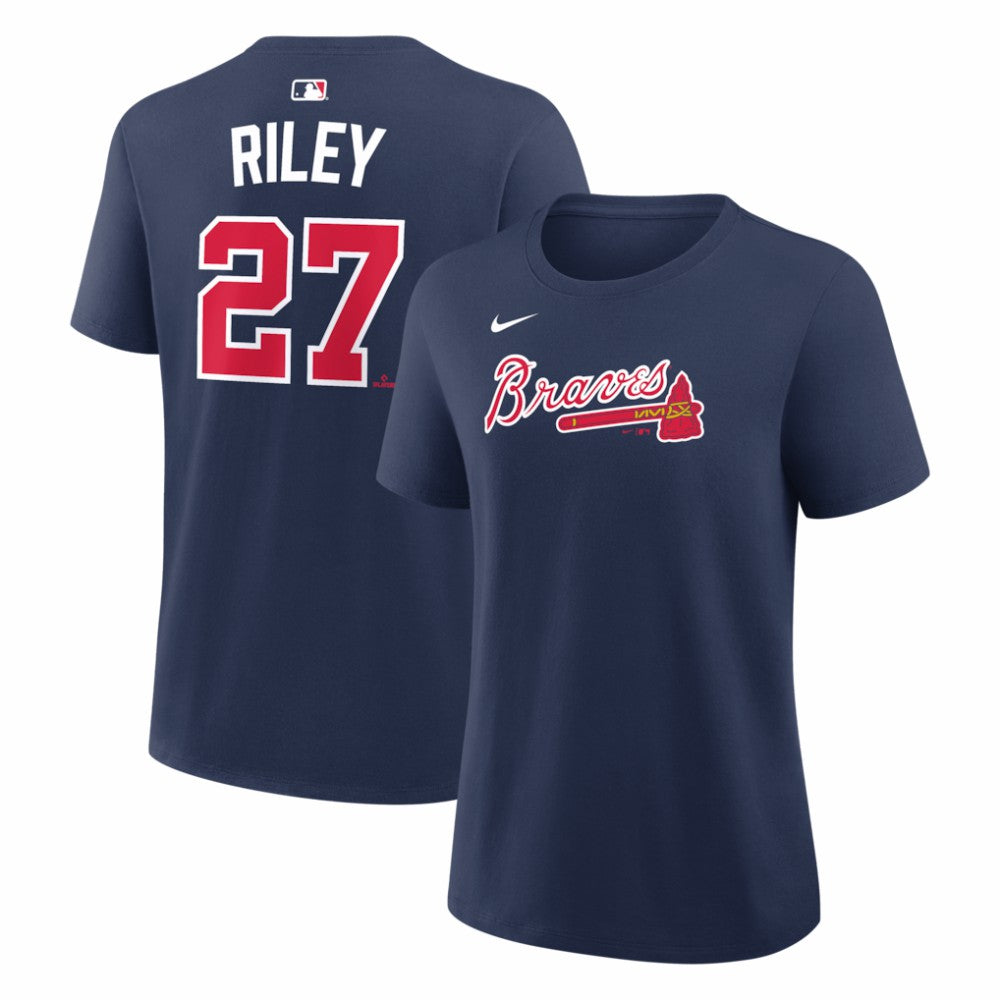 Austin Riley Atlanta Braves Women's Name & Number T-Shirt Navy | Nike
