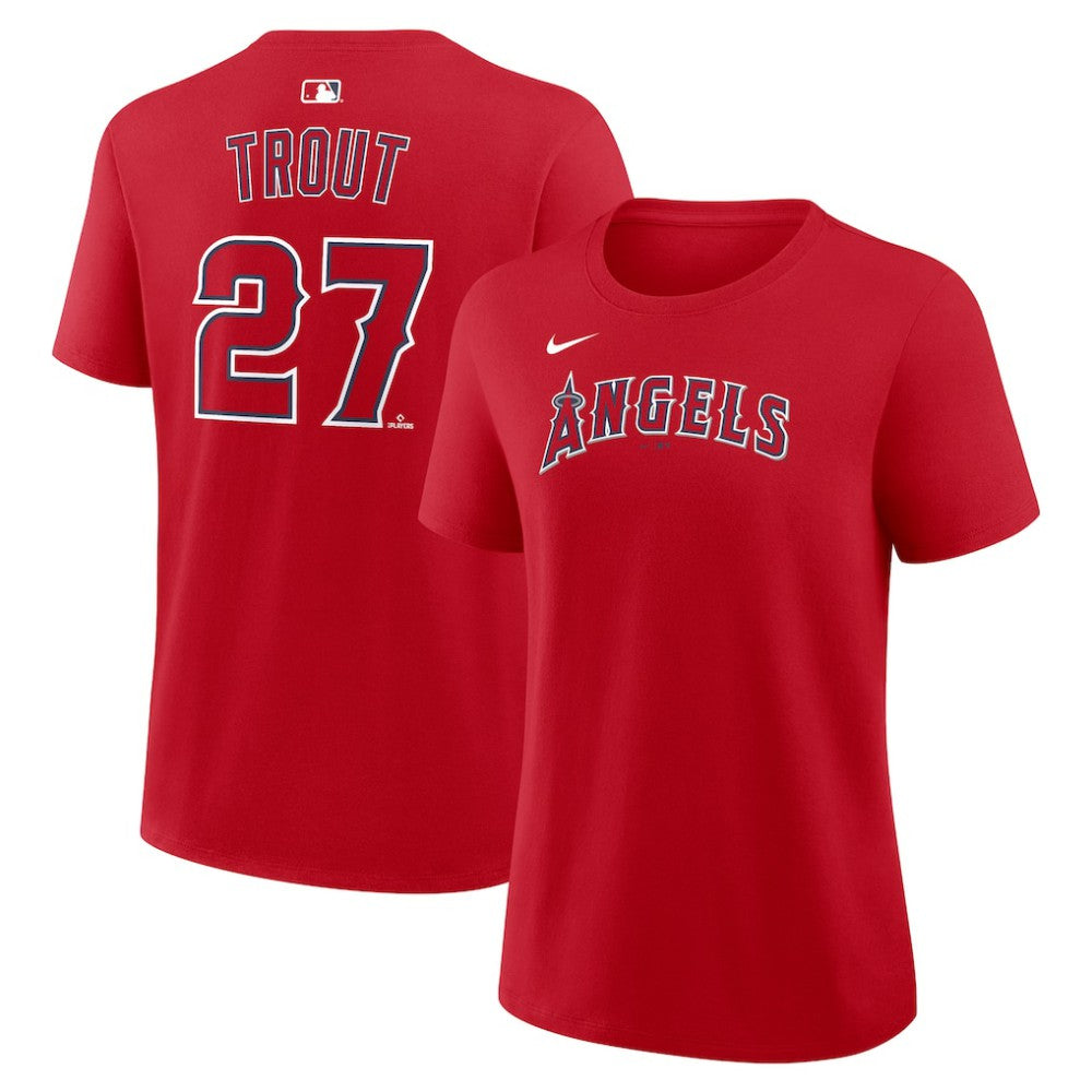 Mike Trout Los Angeles Angels Women's Name & Number T-Shirt Red | Nike
