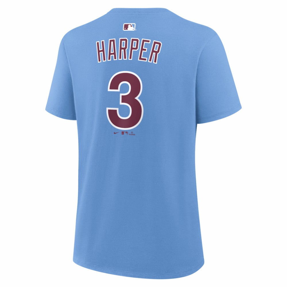 Bryce Harper Philadelphia Phillies Women's Name & Number T-Shirt Light Blue | Nike