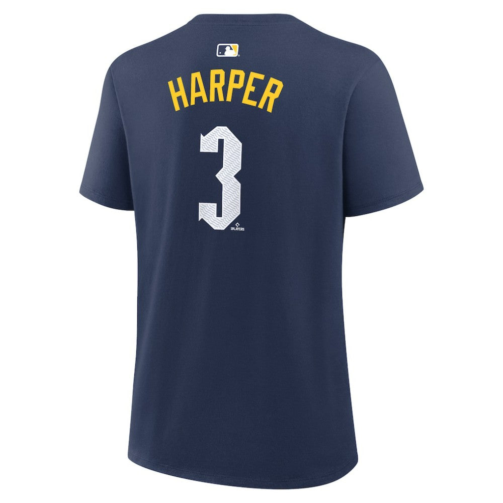 Bryce Harper Philadelphia Phillies Women's City Connect Name & Number T-Shirt Navy | Nike