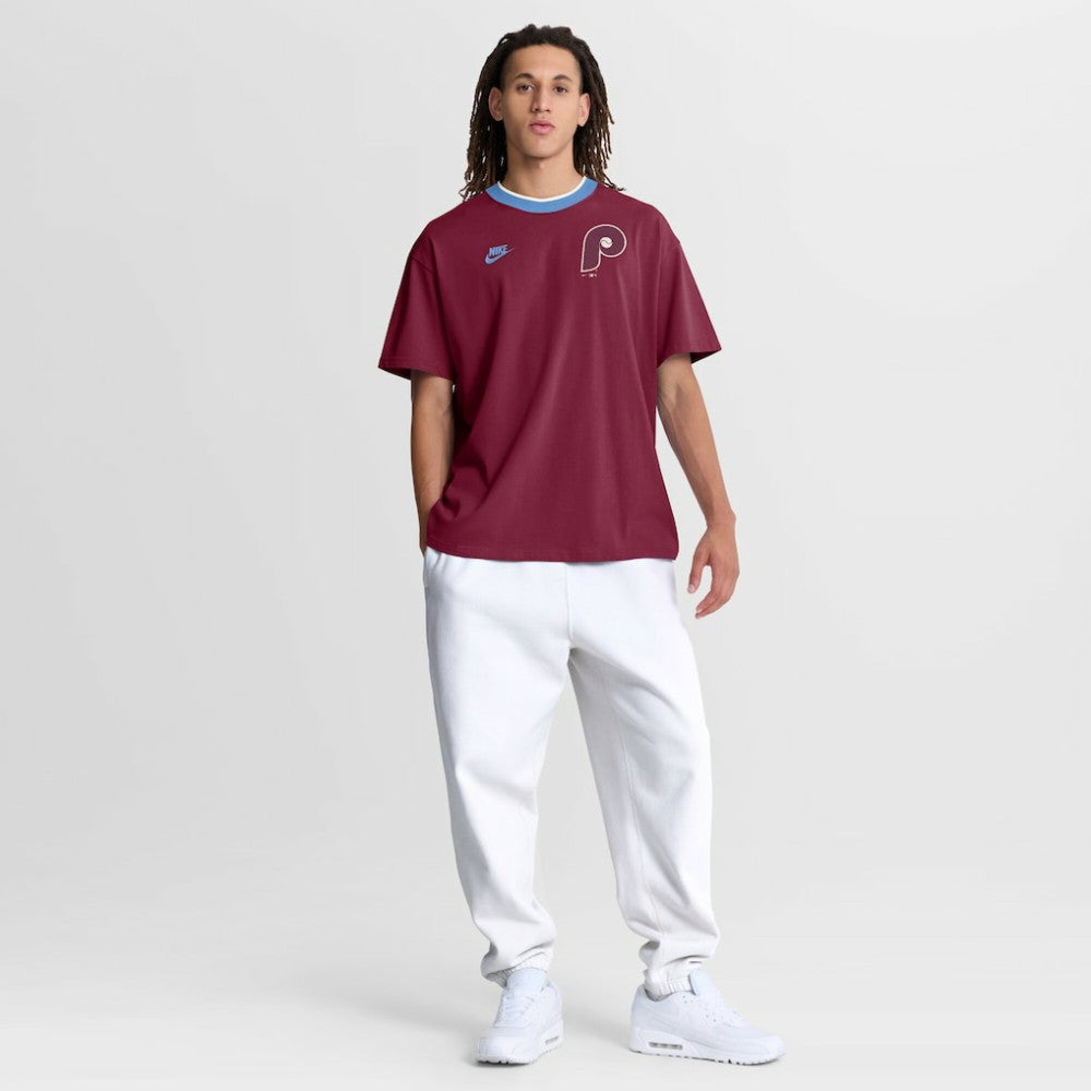 Philadelphia Phillies Cooperstown Collection Ringer T-Shirt Burgundy | Nike
