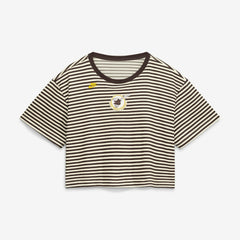 San Diego Padres Women's Cooperstown Collection Striped Cropped T-Shirt Brown/Cream | Nike