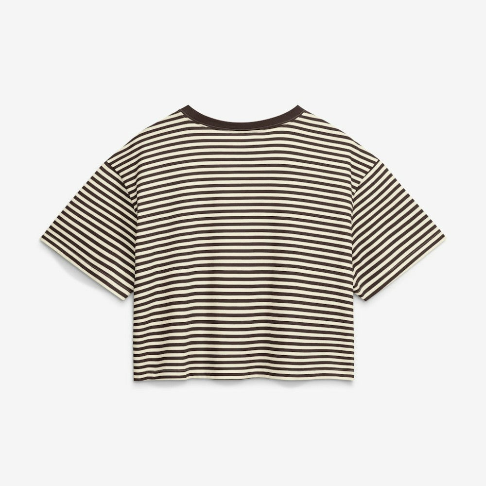 San Diego Padres Women's Cooperstown Collection Striped Cropped T-Shirt Brown/Cream | Nike