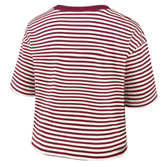 Philadelphia Phillies Women's Cooperstown Collection Striped Cropped T-Shirt Burgundy/Cream | Nike