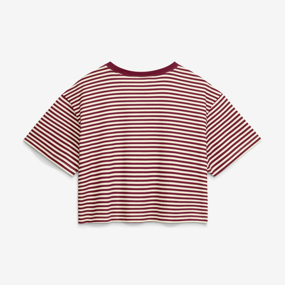 Philadelphia Phillies Women's Cooperstown Collection Striped Cropped T-Shirt Burgundy/Cream | Nike
