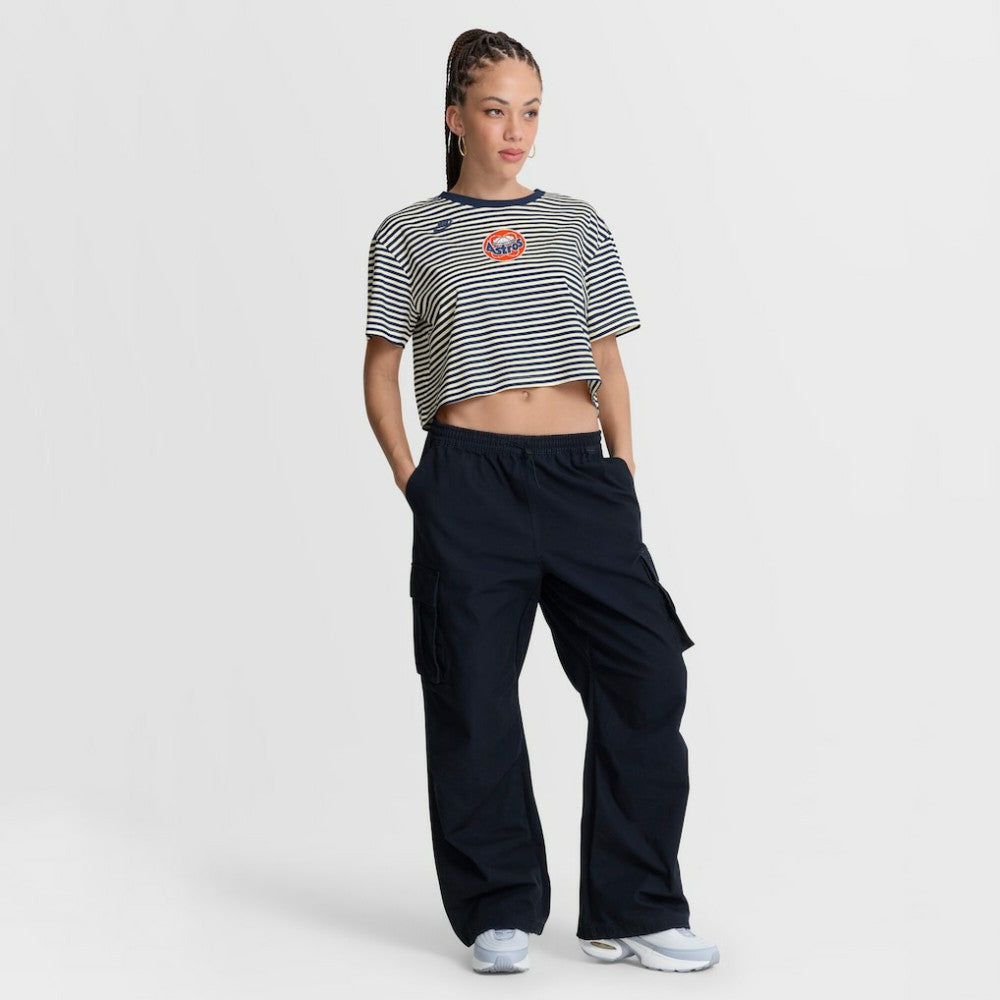 Houston Astros Women's Cooperstown Collection Striped Cropped T-Shirt Navy/Cream | Nike