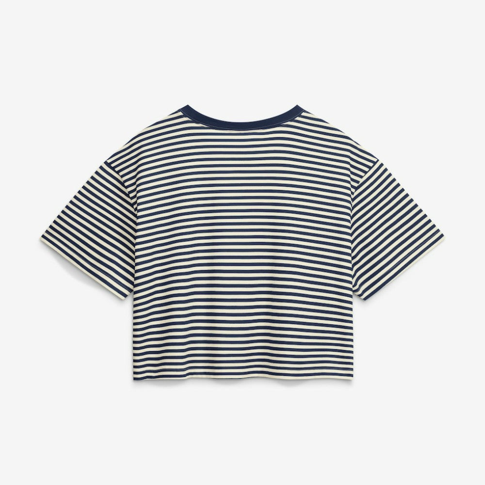 Houston Astros Women's Cooperstown Collection Striped Cropped T-Shirt Navy/Cream | Nike