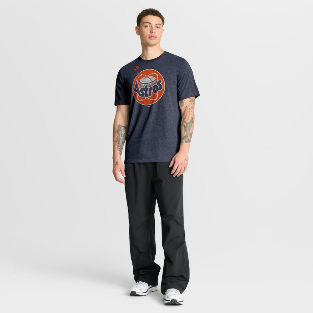 Houston Astros Cooperstown Logo Tri-Blend T-Shirt Heather Navy | Nike