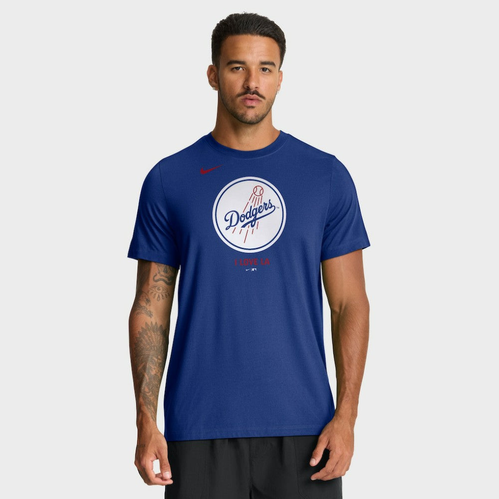 Los Angeles Dodgers Tri-Blend Logo T-Shirt Royal | Nike