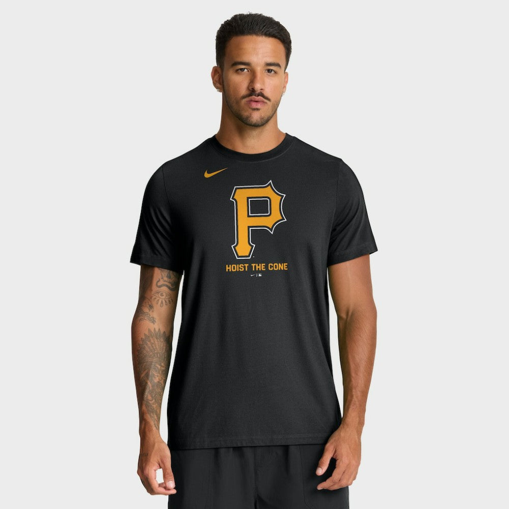 Pittsburgh Pirates Tri-Blend Logo T-Shirt Black | Nike