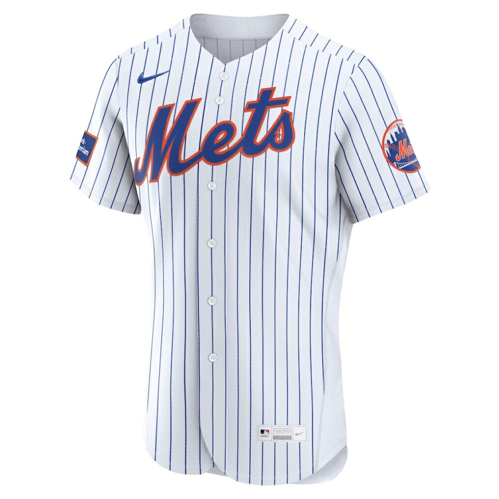 New York Mets Home Sponsor Patch Authentic Jersey White | Nike