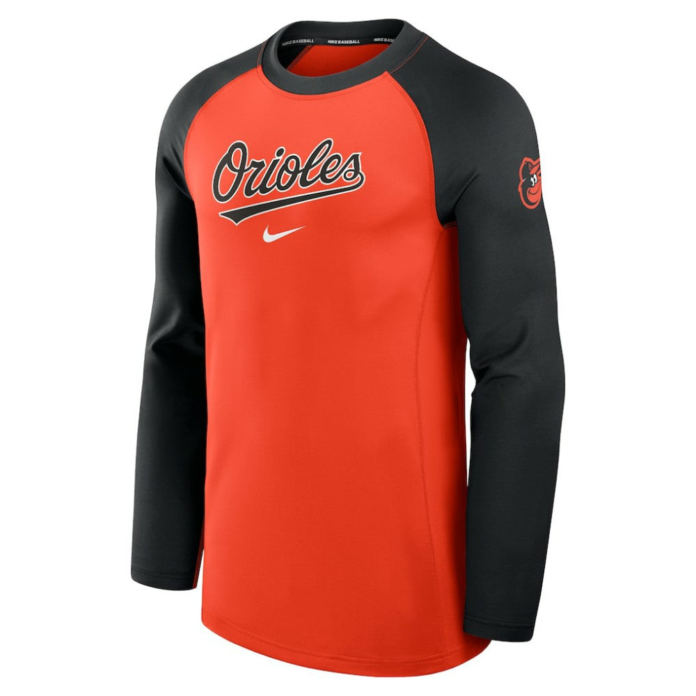 Baltimore Orioles Authentic Collection Game Time Dri-FIT Raglan Long Sleeve T-Shirt - Orange/Black | Nike