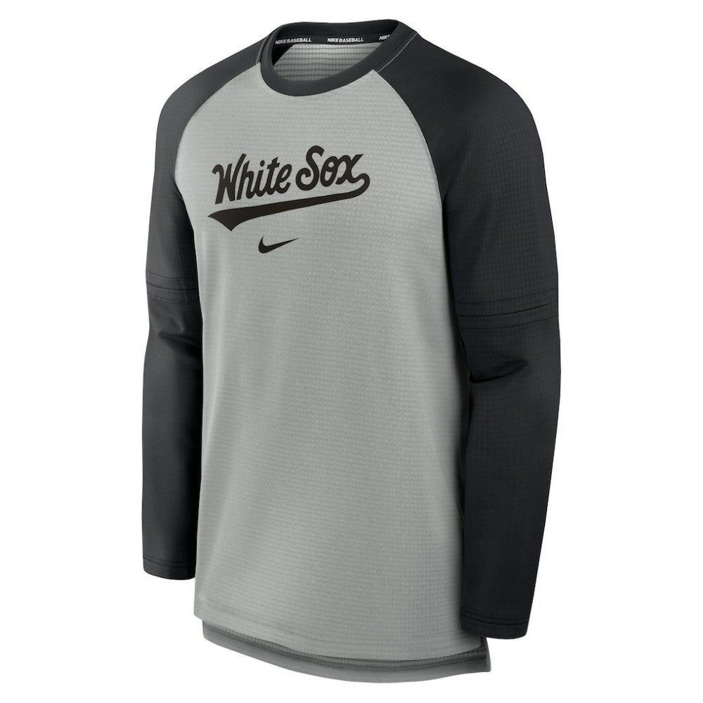 Chicago White Sox Authentic Collection Game Time Raglan Performance Long Sleeve T-Shirt Heather Gray/Black | Nike