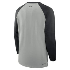 Colorado Rockies Authentic Collection Game Time Raglan Performance Long Sleeve T-Shirt Heather Gray/Black | Nike
