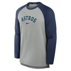 Houston Astros Authentic Collection Game Time Raglan Performance Long Sleeve T-Shirt Heather Gray/Navy | Nike
