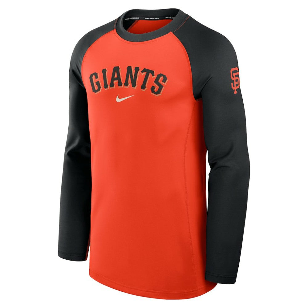 San Francisco Giants Authentic Collection Game Time Dri-FIT Raglan Long Sleeve T-Shirt - Orange/Black | Nike