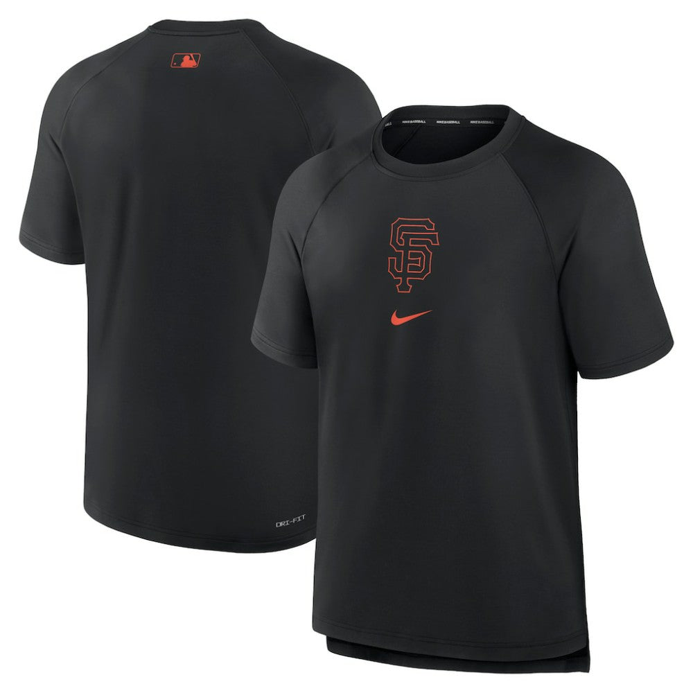 San Francisco Giants Authentic Collection Pregame Raglan Performance T-Shirt Black | Nike