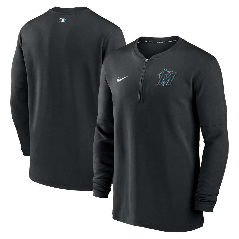 Miami Marlins Authentic Collection Game Time Performance Quarter-Zip Top Black | Nike
