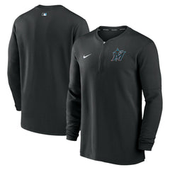 Miami Marlins Authentic Collection Game Time Performance Quarter-Zip Top Black | Nike