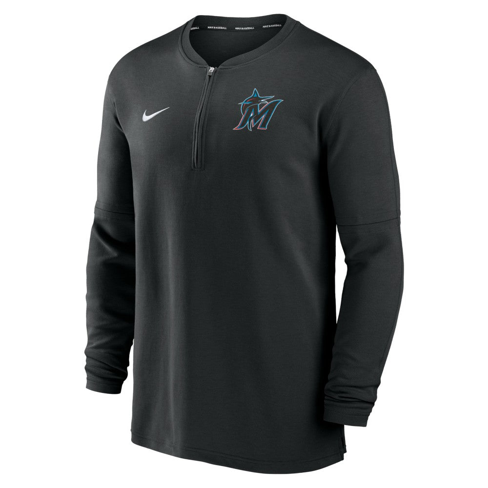 Miami Marlins Authentic Collection Game Time Performance Quarter-Zip Top Black | Nike