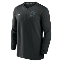 Miami Marlins Authentic Collection Game Time Performance Quarter-Zip Top Black | Nike