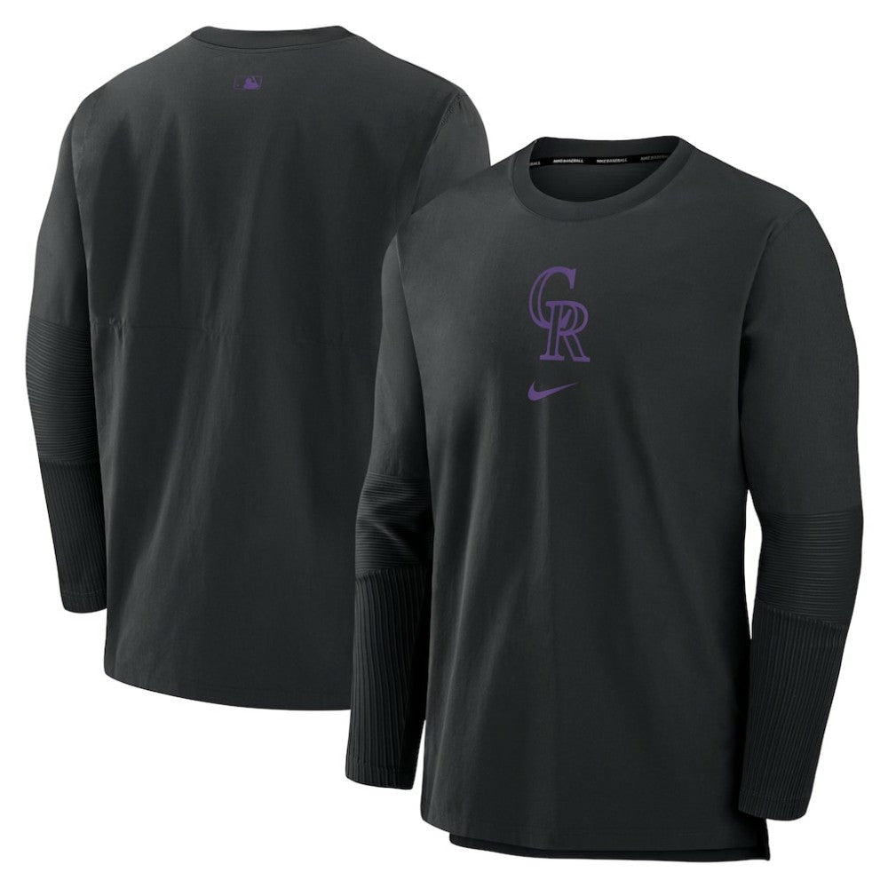 Colorado Rockies Authentic Collection Player Dri-FIT Lightweight Pullover Black | Nike