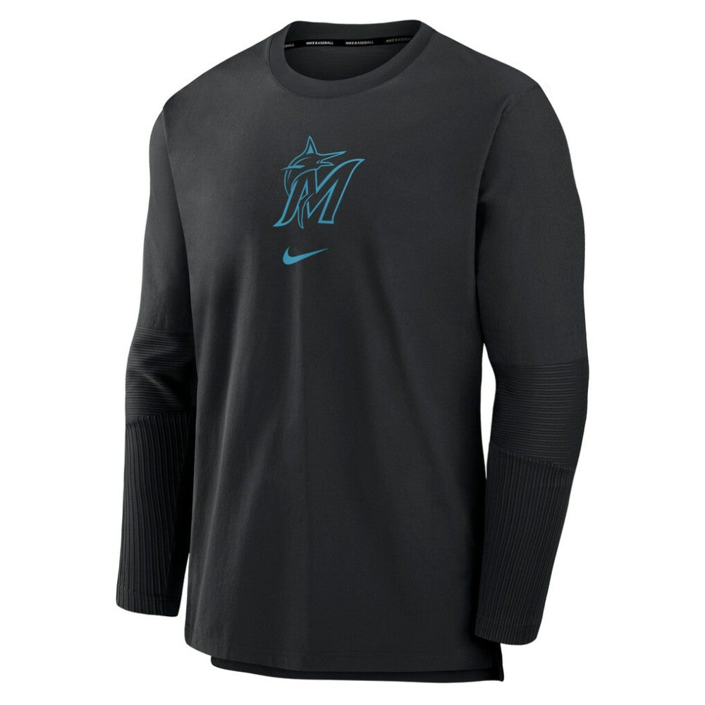Miami Marlins Authentic Collection Player Dri-FIT Lightweight Pullover Black | Nike