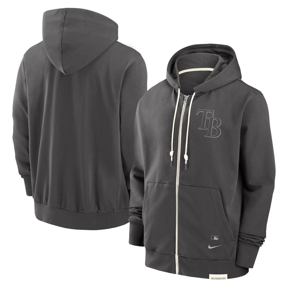 Tampa Bay Rays Authentic Collection Travel Player Performance Full-Zip Hoodie Charcoal | Nike