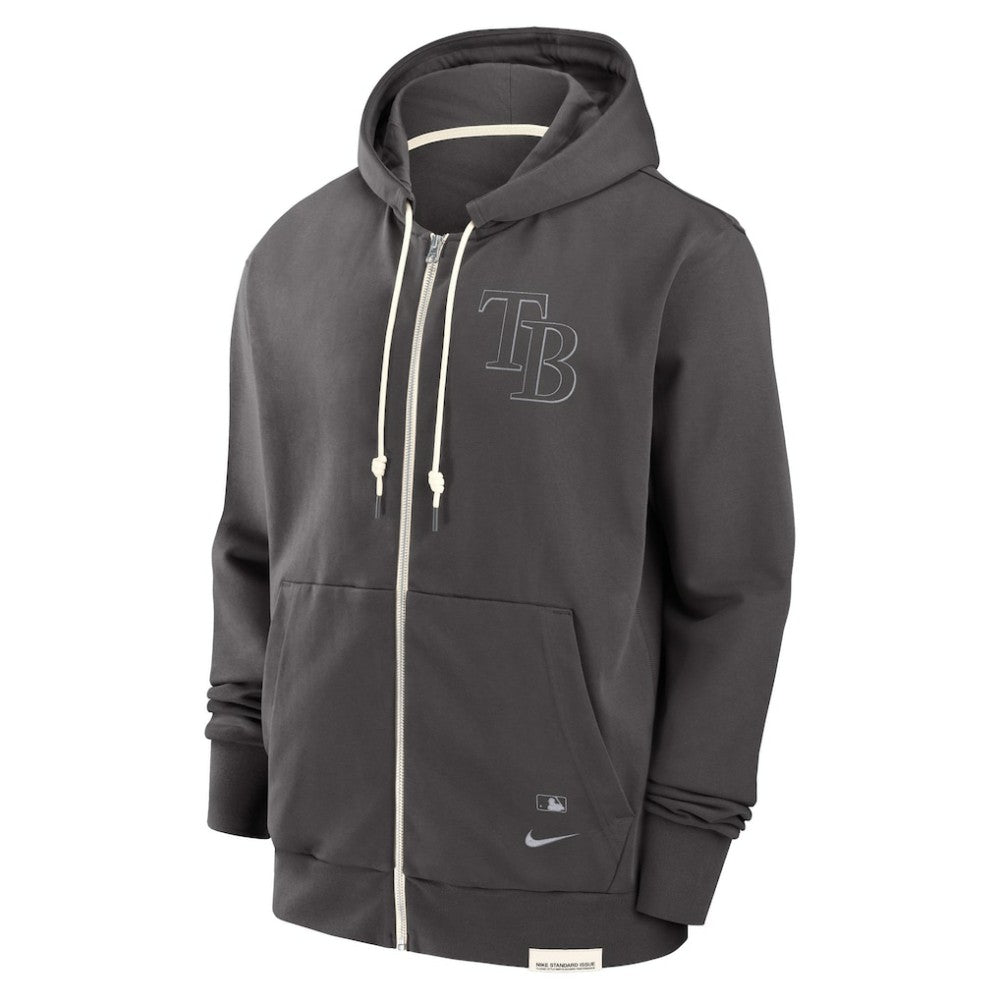 Tampa Bay Rays Authentic Collection Travel Player Performance Full-Zip Hoodie Charcoal | Nike