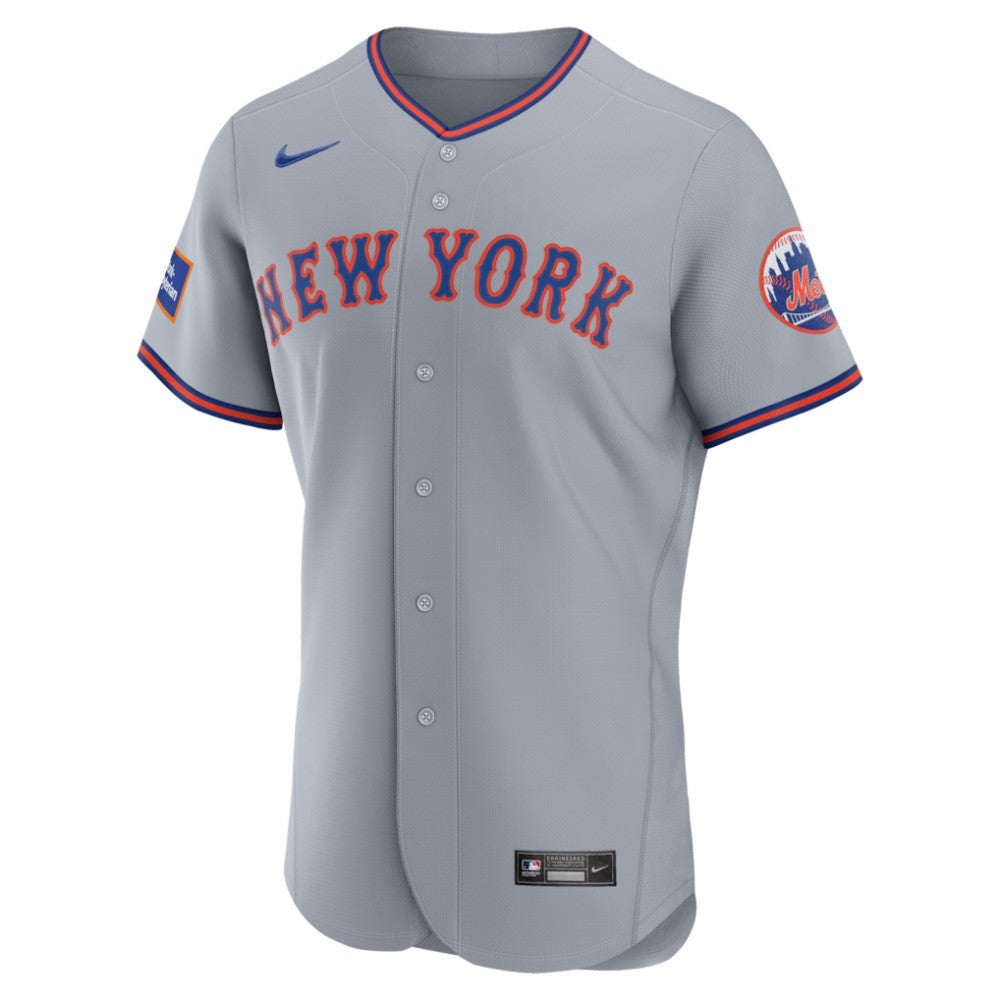 New York Mets Road Sponsor Patch Authentic Jersey Gray | Nike