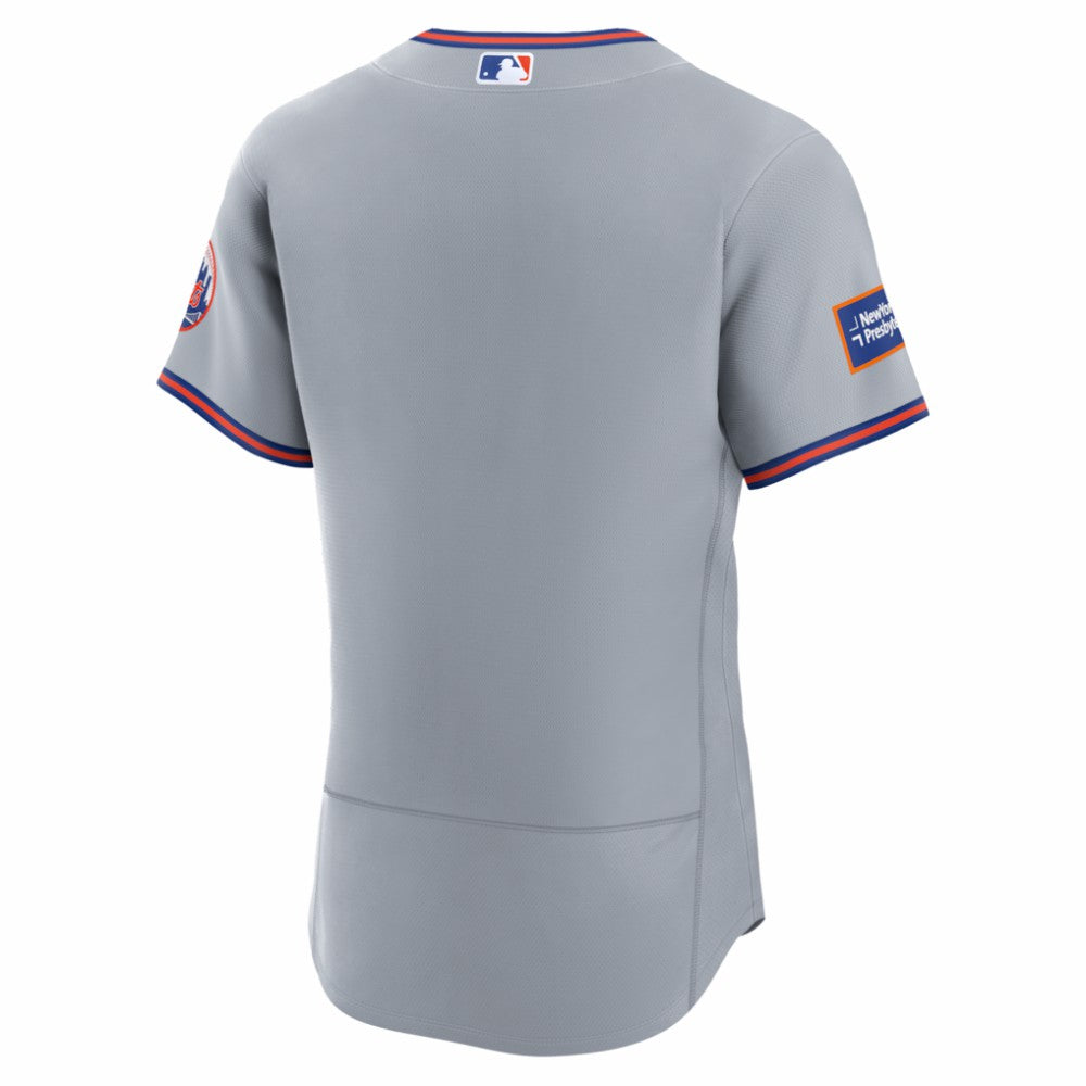 New York Mets Road Sponsor Patch Authentic Jersey Gray | Nike